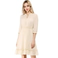 thumbnail image 2 of INSPIRE CHIC Women's Ruffle Hem 3/4 Sleeve Smocked a-Line Dress, 2 of 6