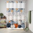 thumbnail image 6 of No Hook Shower Curtain, Orange Blue Pumpkin Fall Shower Curtains for Bathroom with See Through Top Window, Thanksgiving Botanical Vintage Waterproof & Washable Bath Curtain 60"x72", 6 of 8