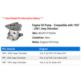 thumbnail image 2 of Engine Pump - Compatible with 1987 - 2001 Jeep Cherokee 1988 1989 1990 1991 1992 1993 1994 1995 1996 1997 1998 1999 2000, 2 of 2