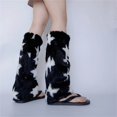 thumbnail image 4 of WTXUE Knee-High Stockings, Leg Warmers Calf Socks Furry Boot Cover Imitation Socks Shoe Cover Leg Cover Long Foot Cover Women's Warm and Slim Calf Sleeve Black, 4 of 6