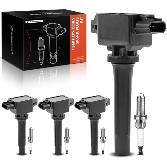 A-Premium Set of 4 Ignition Coil Pack and Iridium Spark Plugs Compatible with Mazda CX-5 2013-2018, 3 2012-2019, 3 Sport 2014 2016-2018, 6 2014-2017, MX-5 Miata 2016-2018, CX-3 2016-2020