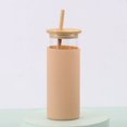 thumbnail image 1 of Glass Drinking Water Bottle Easy to Clean Water Bottle for Cold Brew Tea Iced Coffee - Nude, 1 of 3