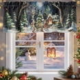 thumbnail image 5 of Christmas Valances for Windows, 54 x 18in, Snowflakes Evergreen Bonfire Fox Cartoon Rod Pocket Kitchen Valance Curtain Light Filtering Window Treatments for Living Room Bedroom, 1 Panel, 5 of 7
