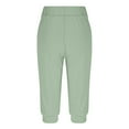 thumbnail image 3 of Capris Sweatpants for Women Casual Athletic Elastic Waist Pants with Pocket Lounge Joggers Workout Loose Trousers, Mint Green, XXL, 3 of 6
