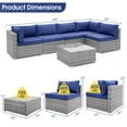 thumbnail image 2 of Gymax 6PCS Patio Conversation Furniture Set Rattan Sectional Sofa Set w/ Navy Cushions, 2 of 5