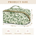 thumbnail image 4 of FORMRS Makeup Bag Travel Cosmetic Organizer for Women Fold Flat Zipper Pouch with Handle, Green Floral, 4 of 8