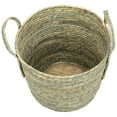thumbnail image 3 of Northlight Set of 3 Gray Tall Seagrass Storage Baskets with Sewn Zig Zag Accents 13", 3 of 6