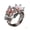 Silver, variant on Butterfly Flower Ring for Women, Adjustable Enamel Open Ring with Crystal, Pink Butterfly Jewelry Gift
