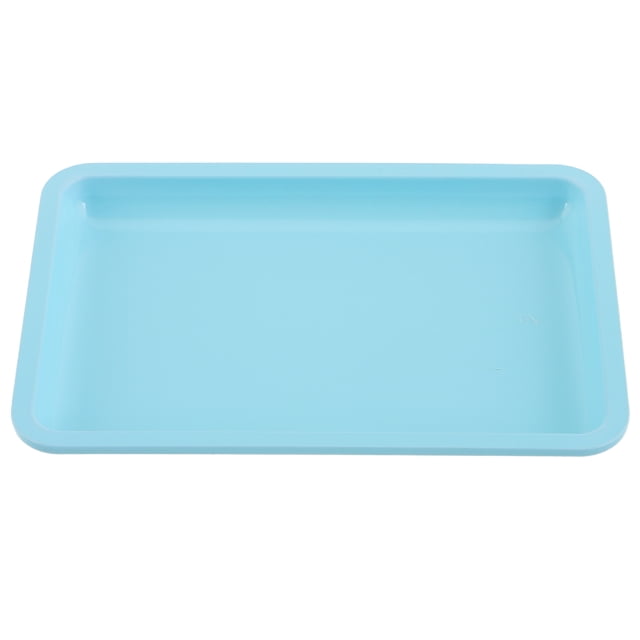 Shisuyan Dressing Table Stainless Steel Jewelry Tray Blue 2Pcs 11.8x7.9x0.7In