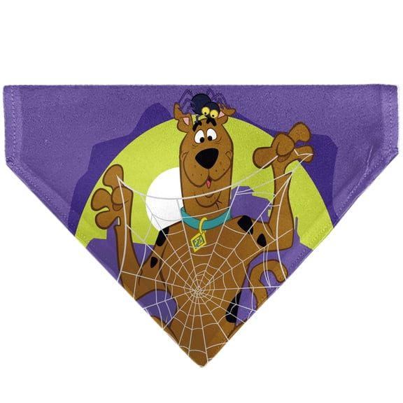 Scooby Doo Pet Bandana Scooby Doo Halloween Spider Web Creepy Crawlies Pose Purples Slip On Collar Bandana Only