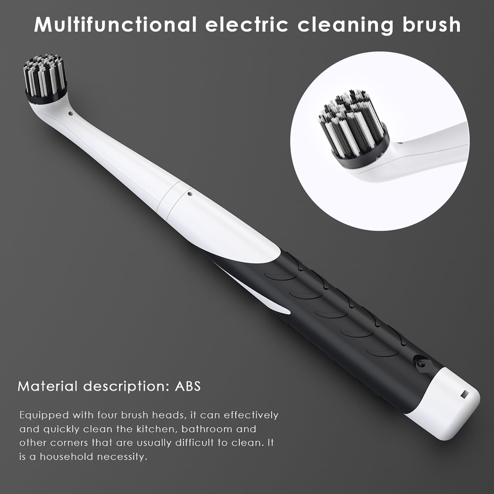 4 In 1 Sonic Scrubber Electric Brush Cleaning Kitchen Bathroom Car Home  Cleaner 