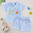 thumbnail image 2 of Paguaki Toddler Baby Boy Summer Clothes Funny Cartoon T-Shirt And Elastic Waist Pockets Shorts Two-Piece Summer Outfit, 2 of 7