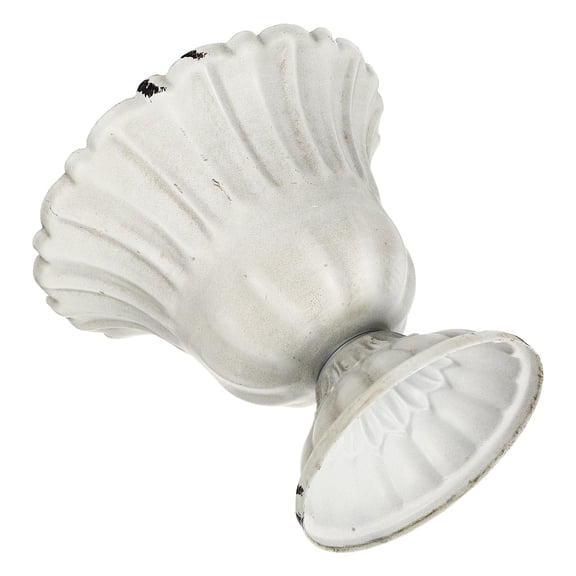 MERRYHAPY Rustic White Iron Vase for Home Decor, 1 Pack - Decorative Flower Vase for Living Room, Kitchen, Office