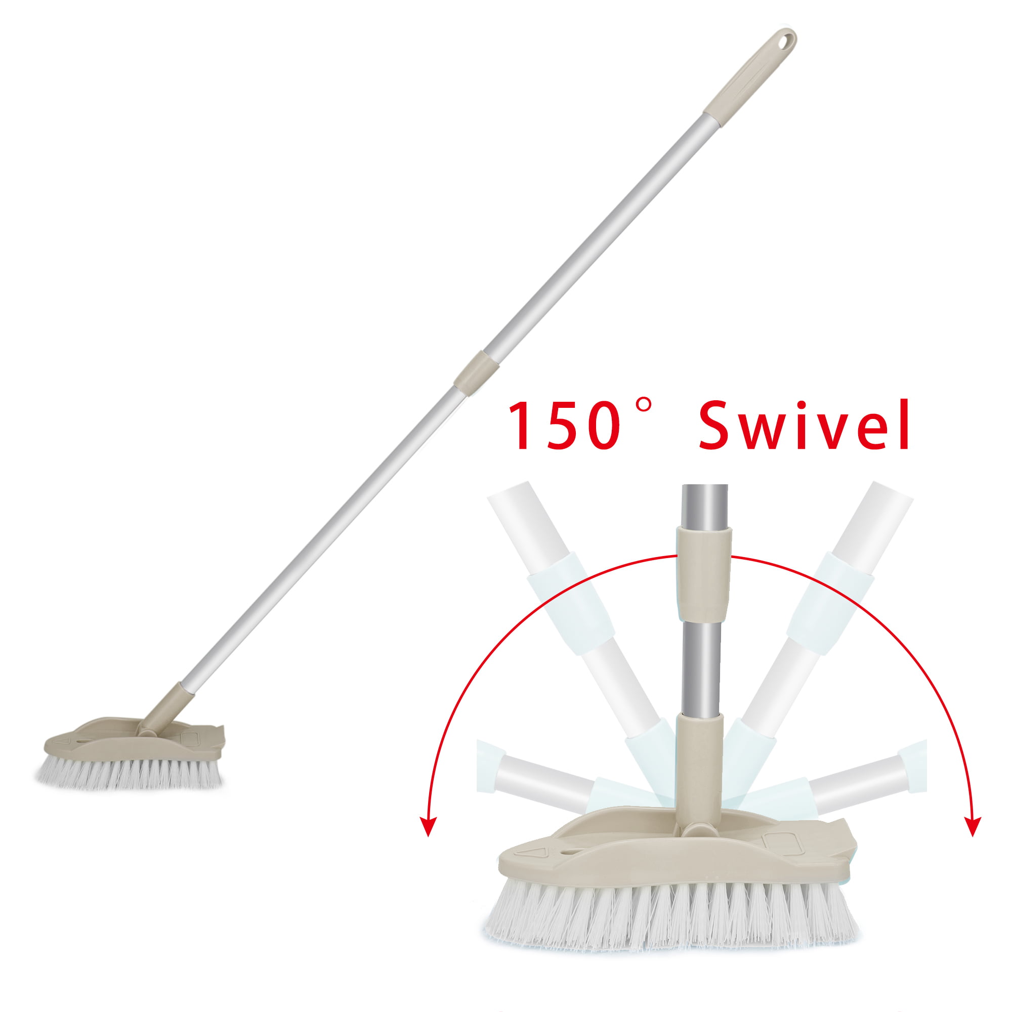 Floor Scrub Brush with Long Handle 34.3, Adjustable Handle
