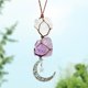 thumbnail image 1 of Colgante de estrella para coche con piedra de cristal de amatista, colgante de piedra preciosa precisa, energía de amatista natural, energía espiritual, propiedades curativas, marco de, 1 of 7