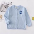 thumbnail image 2 of TOWED22 Baby Girl Cardigan Sweater Long Sleeve Button Up Knit Sweatshirt Jacket Toddler Baby Girl Fall Outfits(Light Blue,18-24 M), 2 of 7