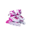 thumbnail image 1 of Combo patines con mochila y protecciones de regalo, modelo Pro blanco con rosa M ajustable de talla 22 a 24 Sweet Rocket Pro, 1 of 3