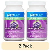 (2 pack) eliOn Reli On Glucose Chewable Tablets Natural Grape Flavor 50 Count