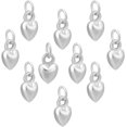 thumbnail image 1 of 10 dijes de corazón de plata de ley 925, colgantes de corazón inflado, colgante de corazón de melocotón en 3D., 1 of 6