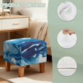 thumbnail image 7 of SCRAWLGOD Blue White Marble Print Stretch Ottoman Cover Slipcovers Square for Living Room Foot Stool Stretch Covers to Fit Ottoman Foot Rest, with Elastic Band, 7 of 7
