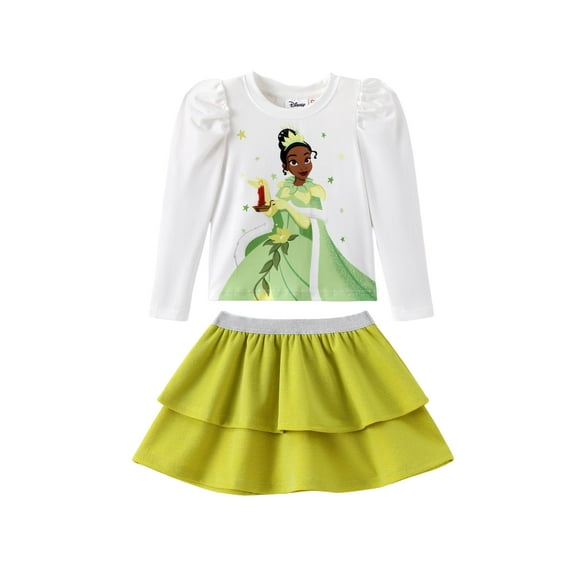 Disfraz de princesa Tiana de Disney para niña pequeña, 2 piezas, 4-5 T