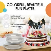 Exquisite 9 Clear Disposable Party Plastic Plates, 100 Count, Heavy Duty 350 GSM Plate