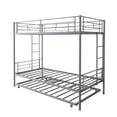 thumbnail image 5 of uhomepro Metal Twin Over Twin Bunk Bed with Trundle, Can Be Divided Into 2 Twin Beds, No Box Spring Needed, Silver, 5 of 12