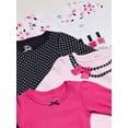 thumbnail image 2 of Little Treasure Baby Girl Cotton Long-Sleeve Bodysuits 5pk, Bow Necklace, 0-3 Months, 2 of 10