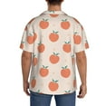 thumbnail image 3 of Rateoe Orange Peach Pattern Men's Short Sleeve Classic Shirt, Casual Short-Sleeved Shirt, Lightweight Summer Shirt, Cuban Collar Shirt,Button-Front Shirt-XX-Large, 3 of 5