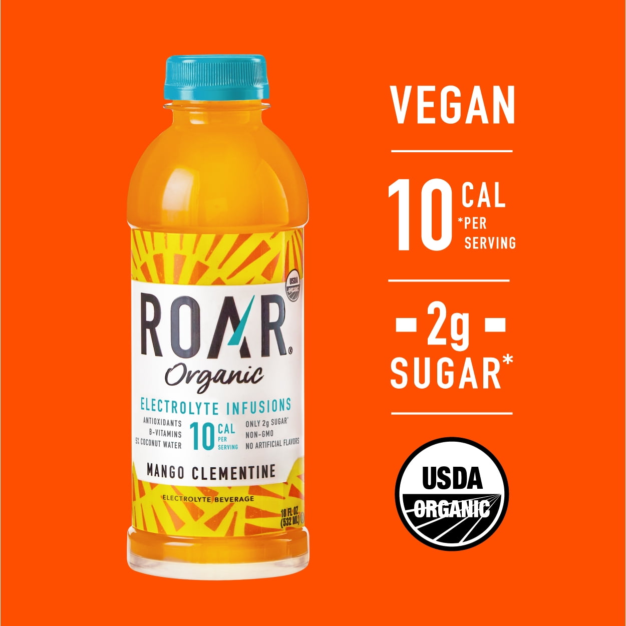 Roar Organic 18 fluid ounce bottle,  Mango Clementine Beverage