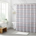 thumbnail image 1 of 1pc Stripe Fabric Shower Curtain, 1 of 2