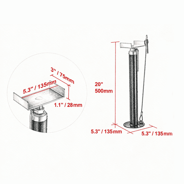 5000 lbs Capacity RV Slide Out Support Jacks, 20"–48" Adjustable Stabilizer, Heavy-Duty for Camper & Travel Trailer