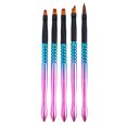 thumbnail image 1 of Unique Bargains Nail Art Brushes 5 piezas Kit de herramientas de diseño de uñas Nail Liner Brush Blue Gradient Pink, 1 of 1