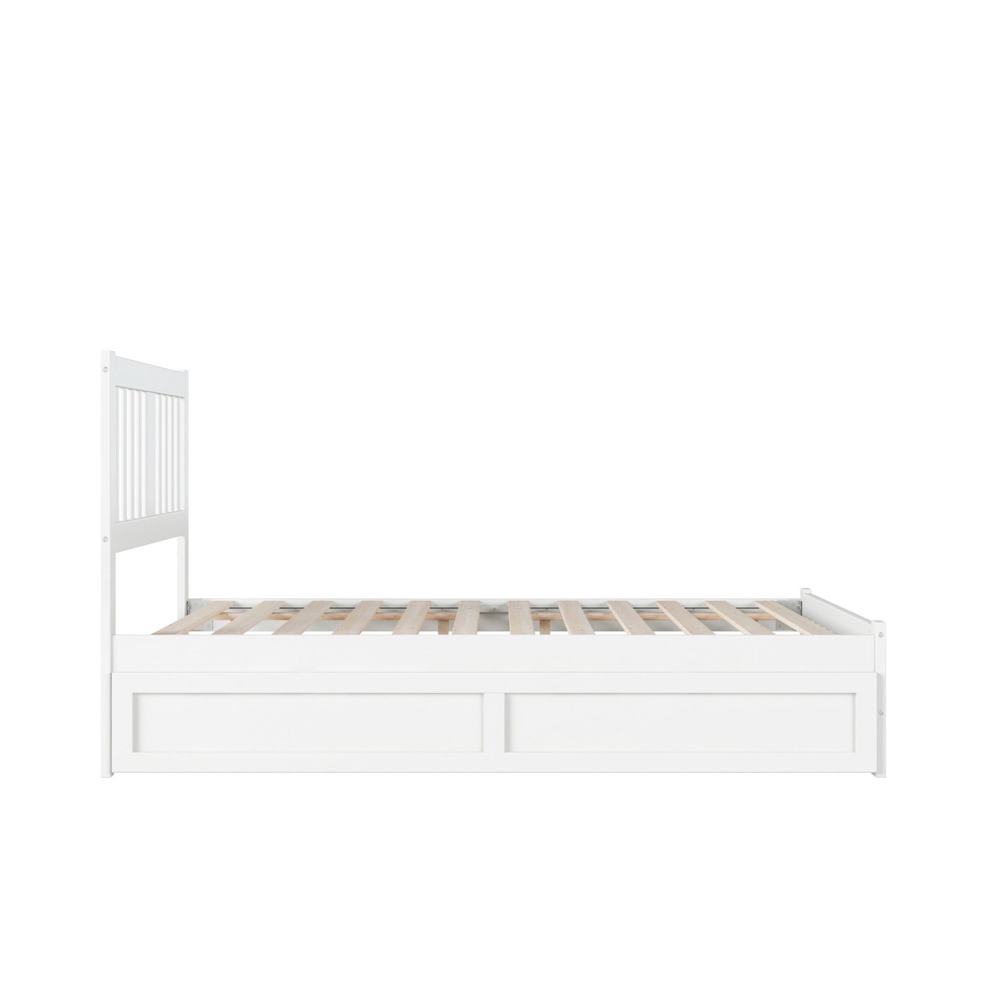 AFI Tahoe Full Wood Platform Bed with Headboard Footboard & Twin Trundle, White