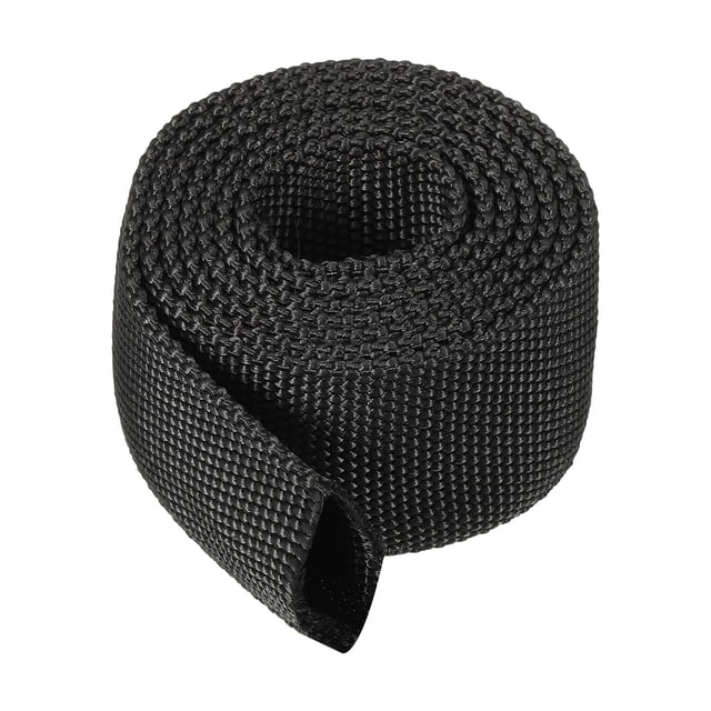 Unique Bargains 1.6' ID 3.3FT Nylon Protective Hose Sleeve, Cable Cover Sheath Protection, Black