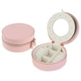 thumbnail image 2 of Unique Bargains Travel Jewelry Box with Mirror Portable Jewelry Organizer for Women Pink, 2 of 8