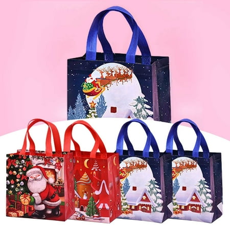 

YruYptpaln Christmas Santa Sleigh Non Woven Portable Cute Cartoon Bag