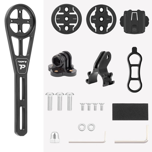 GLFILL Bike Computer Mount Aluminum Alloy Bike Extension Computer Bracket Light Stand Black