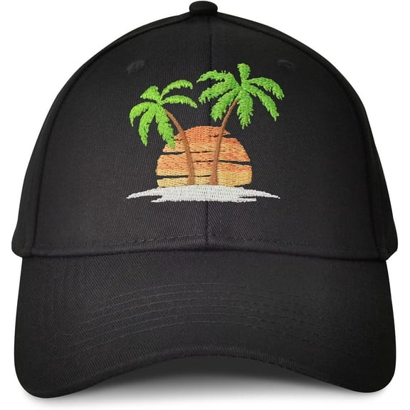 Embroidered Palm Tree Hats for Men Women