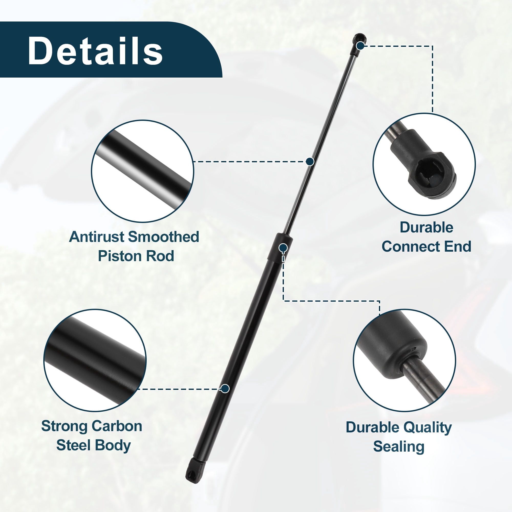 Unique Bargains 2Pcs Rear Hatch Lift Supports Struts for Nissan Qashqai 2017-2020