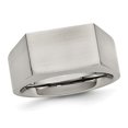 thumbnail image 1 of Mens Polished Stainless Steel Signet Ring, 1 of 4