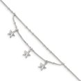 thumbnail image 1 of 925 Sterling Silver 2 Strand Starfish 9 Inch Plus 1 Anklet Ankle Bracelet Seashore, 1 of 5