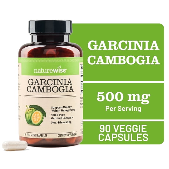 NatureWise Garcinia Cambogia - 60% HCA - Vegan, Non-GMO - 90 Capsules[30-Day Supply]