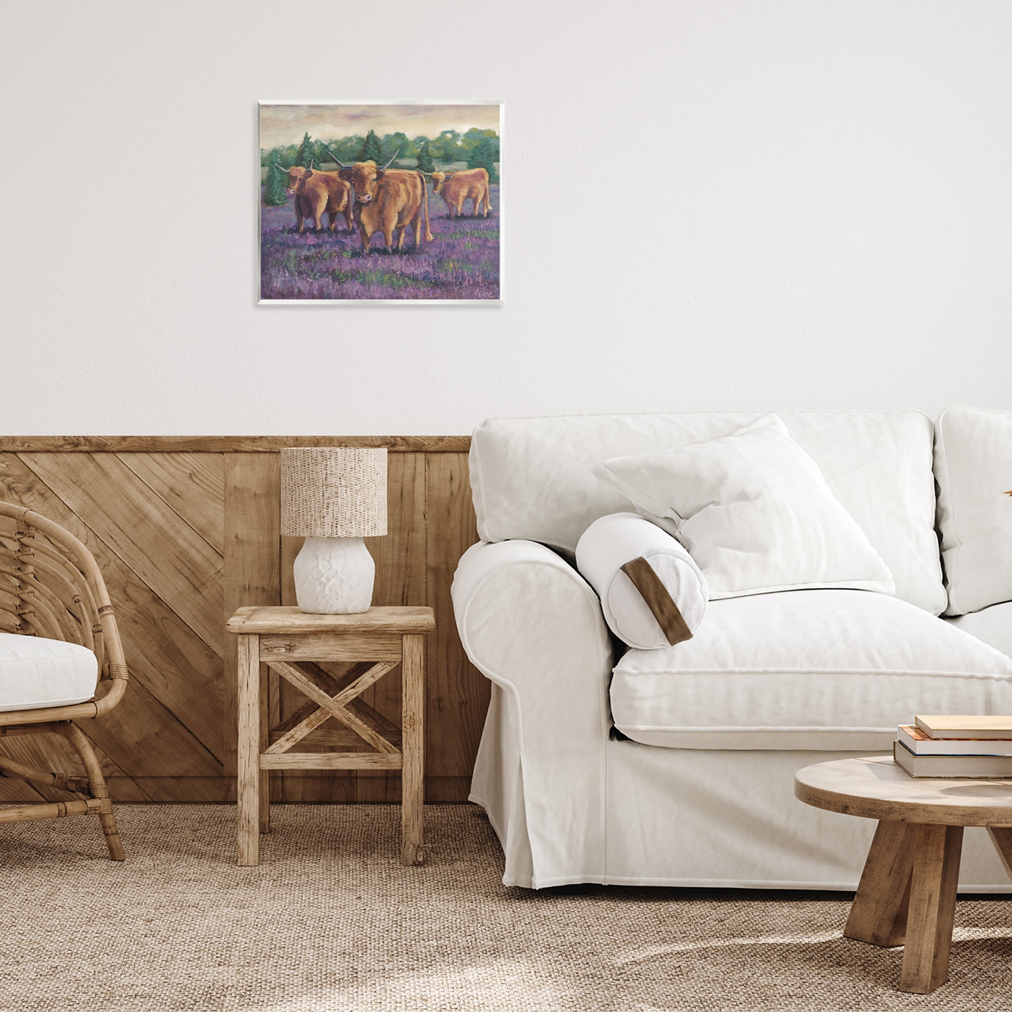 Purple Fields & Cows Wall Plaque Art, design by Marnie Bourque