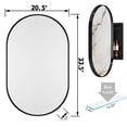 thumbnail image 7 of 20x34 Inch Oval, Matte Black, Metal Framed | Recessed or Surface Mount for Bathroom Storage | Durable, Easy - assemble with Adjustable Shelves, 7 of 7