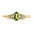 thumbnail image 5 of Real 14kt Yellow Gold Peridot and Diamond Ring Size: 7; for Adults and Teens; for Women and Men, 5 of 5