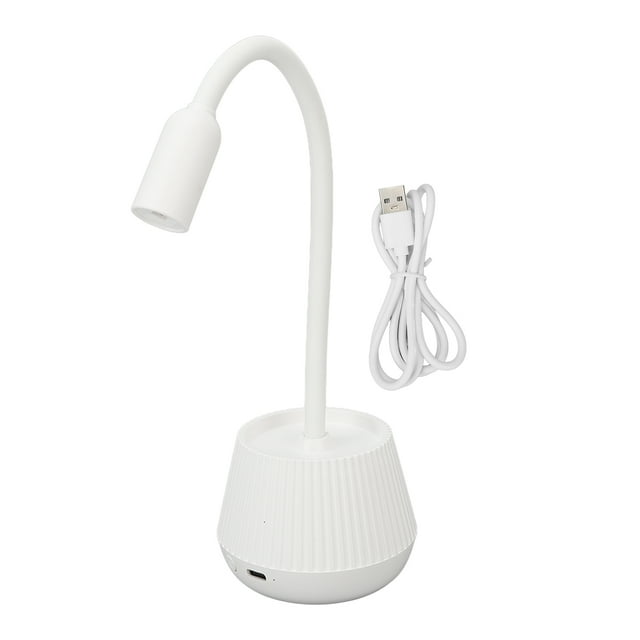 Lámpara de mesa de manicura con cuello de cisne, luz UV para uñas, secado rápido, 2 engranajes, sincronización, para salón de belleza, color blanco