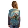 thumbnail image 2 of DISNIMO Sea Turtle Printed Girls Long Sleeve Blouse Loose Soft T Shirts Kids Crewneck Pullover Tops with Tie Hem Comfy Christmas Tee Shirts, 2 of 8