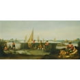 thumbnail image 2 of Arent Arentsz. Cabel 14x9 Gold Ornate Wood Frame and Double Matted Museum Art Print Titled - Fishermen on the Banks of a River Estuary, 2 of 4