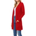 thumbnail image 4 of Womens Light Weight Open Front Long Cardigan with Pocket (Small, Royal Blue), 4 of 4
